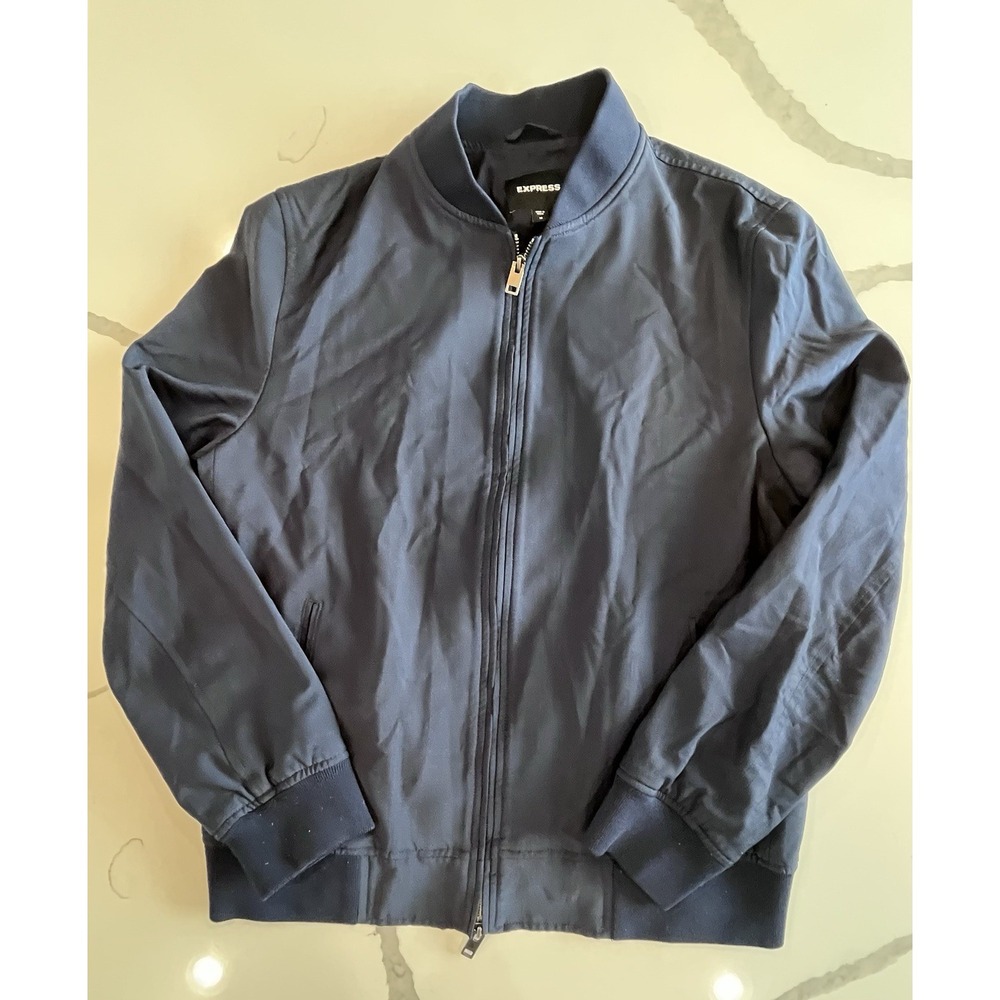 Express Men's Lightweight Navy Blue Bomber Jacket Sz Medium‎